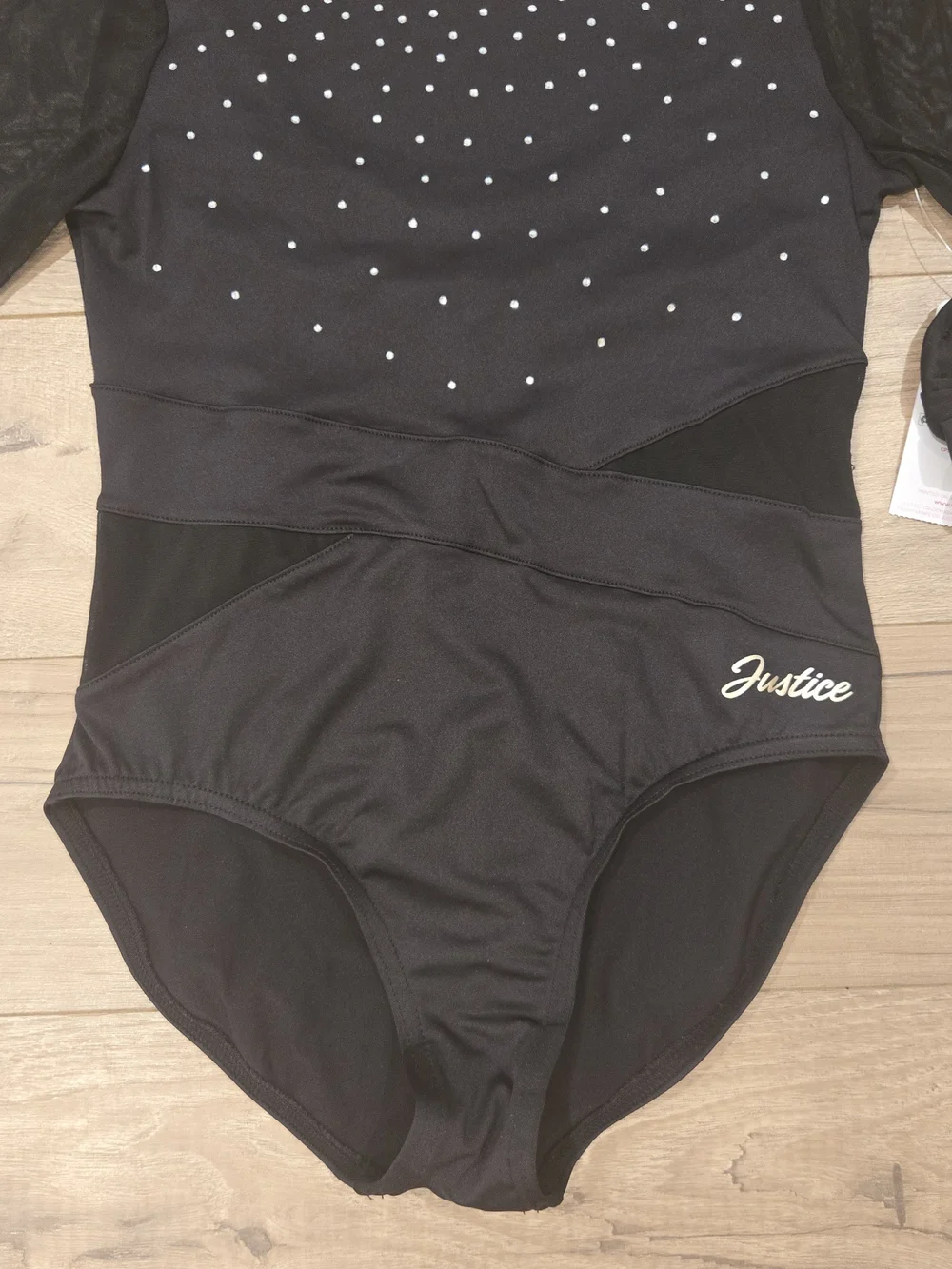 NWT Justice Long Sleeve Rhinestone Leotard Set Multisize Avail XS 5/6 & LG 12/14